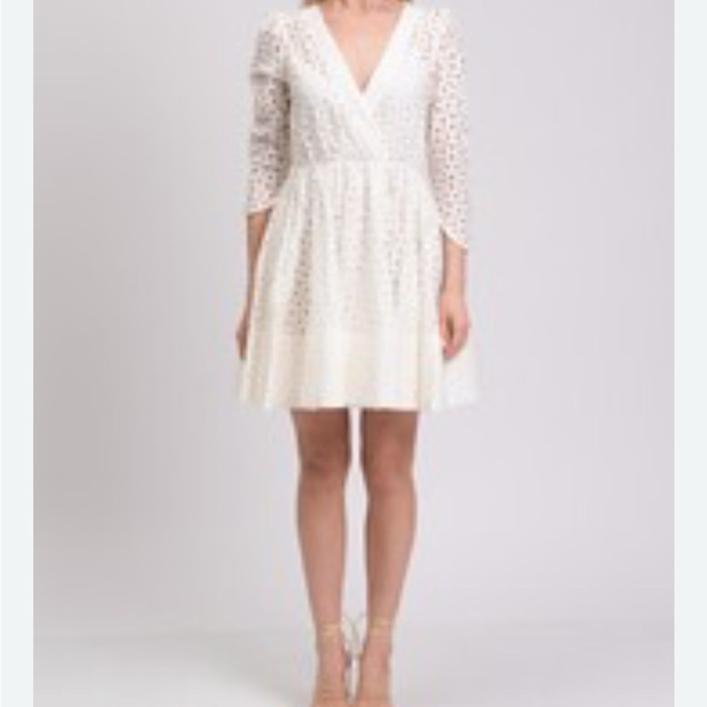 MAJE Ralina Mini Guipure Elegant White Lace Dress Size 2 NWT